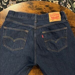 Levi's Men's 501 Shrink to Fit Rigid (Dark Blue) Straight Jeans